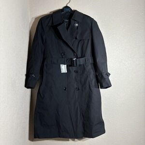 Coat All Weather Womens US Army Black Size 14S Garrison Trench Coat Liner